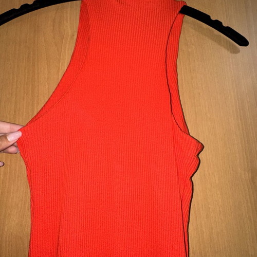 Bershka red maxi dress, slim fit with slit