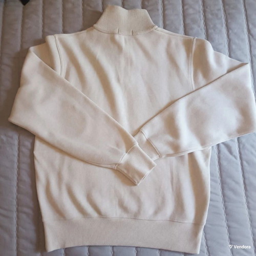 Gant Unisex Long-Sleeve Sweater with Zipper Medium Used, White