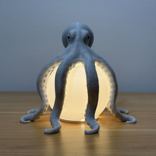 Octopus LED lamp handmade 3D printed, made to order