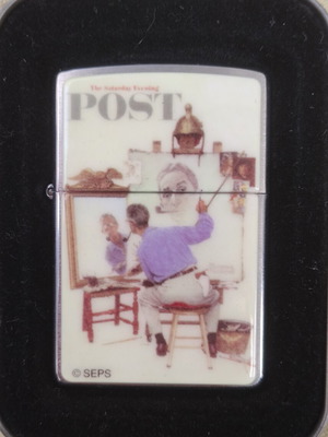 Zippo lighter Norman Rockwell "Triple Self-Portrait" 2002