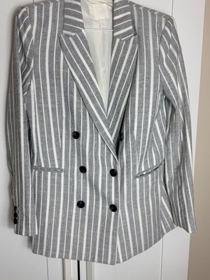Blazer jacket gray white women's H&M 38 used
