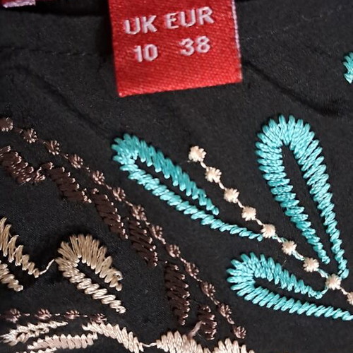 Monsoon Silk Embroidered Ruffle Top, UK 10 / EUR 38
