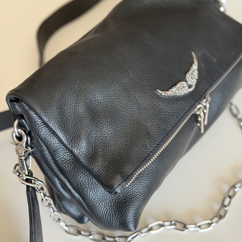 Zadig & Voltaire leather black shoulder crossbody bag like new