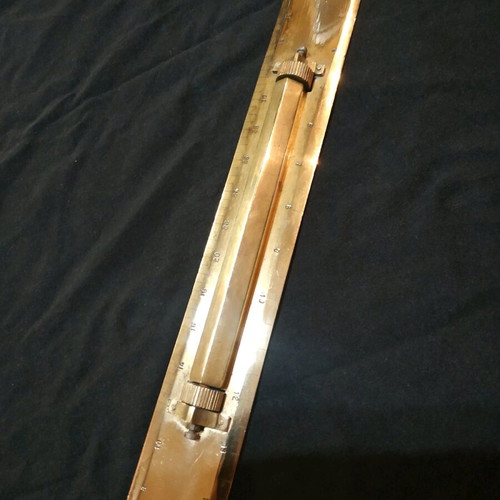 Brass micrometric ruler used, old, rare