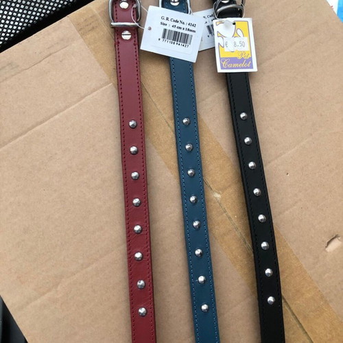 Pet Camelot leather collar 18mm x 45cm new
