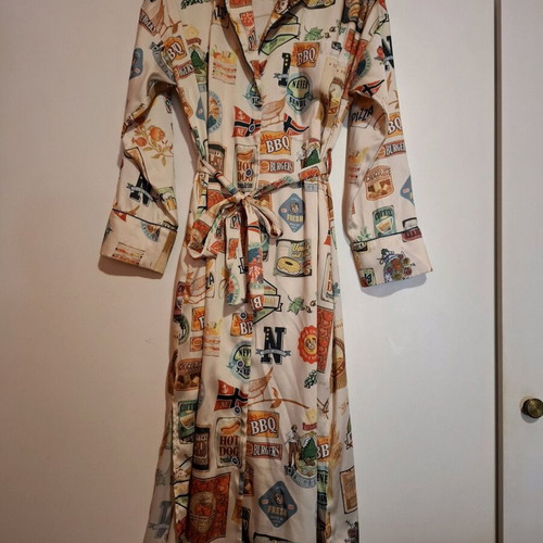 Never on Sunday by Nema Street Icons shirt dress maxi robe new