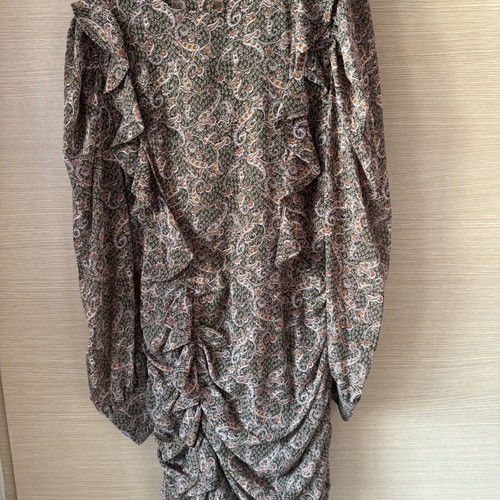 Lynne dress used with paisley and puff sleeves multicolor
