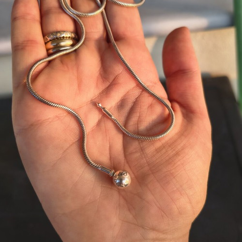 Pandora snake necklace 45 cm like new, silver