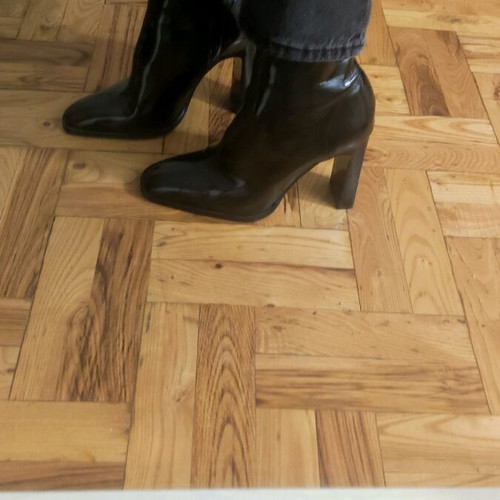 ASOS DESIGN Eloise boots black crinkle patent like new size 37