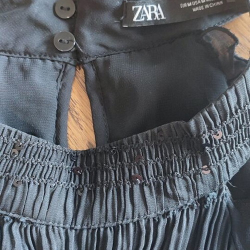 Zara evening dress black pleated, new, top M skirt L