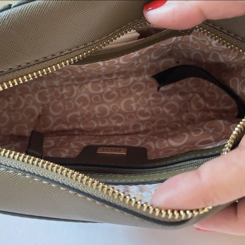 Guess crossbody bag with gold chains, olive green