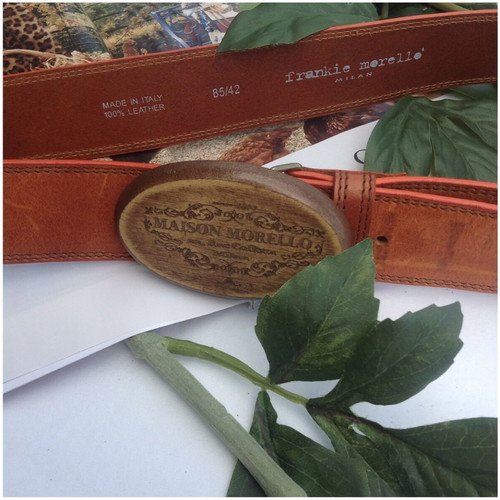 Frankie Morello leather belt like new, burnt orange and brown, size 85