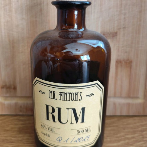 Mr. Finton's Rum 500ml used, nearly full collectible bottle