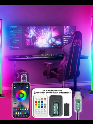 Φωτιστικά δαπέδου RGB LED 2 τεμ. καινούργια, με έλεγχο μέσω εφαρμογής και τηλεχειριστηρίου