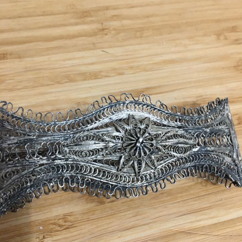 Silver filigree belt handmade used 18th - 19th century