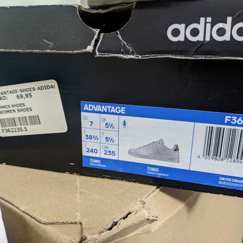 Adidas Advantage tennis shoes 38 2/3 used, white
