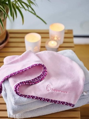 Tupperware microfiber hair towel new