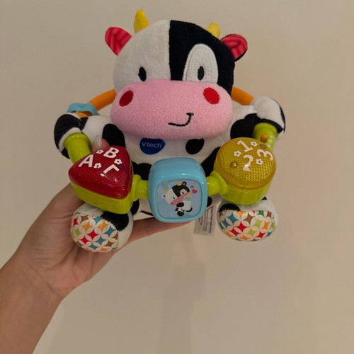 Vtech Musical Fabric Cow Toy like new for 3+ months