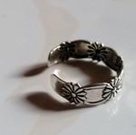925 Silver Foot Ring with Daisies