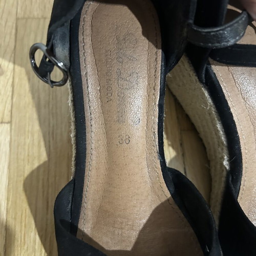 Black Suede Platform Sandals Size 38 Like New