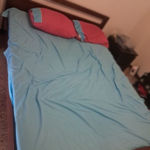 Double bed 155x200 with slats and mattress