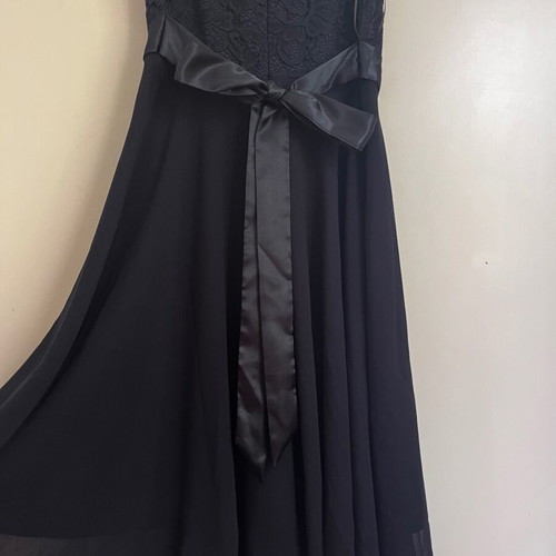 Evening lace dress blue asymmetric, like new, size XS