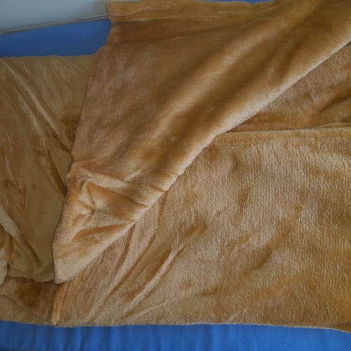 Fleece Blanket Mustard Color 220x230 cm New