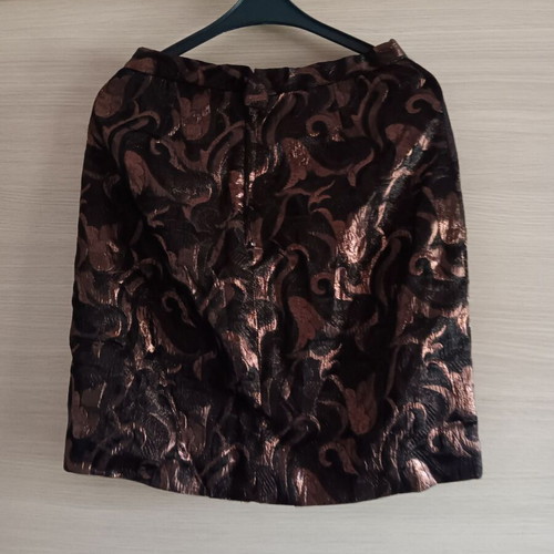 Women's suit set jacket and skirt used, brown