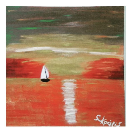 Tramonto Original Oil Painting by Swkpatis, new