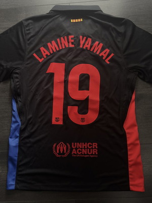 Barcelona 2024/2025 Travis Scott Joint Edition черна футболна фланелка нова, Lamine Yamal