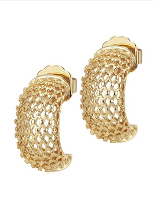 Meme London Dubai Dazzle 18K gold plated earrings new