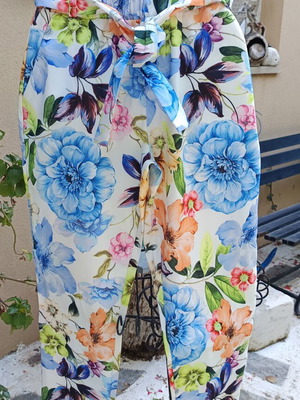 Floral pants size S/M made in Italy new, 75% viscose