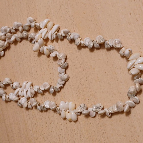 Long handmade necklace from real vintage shells used