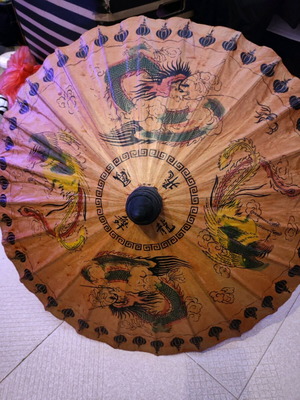 Classic handmade umbrella with oil paper like new