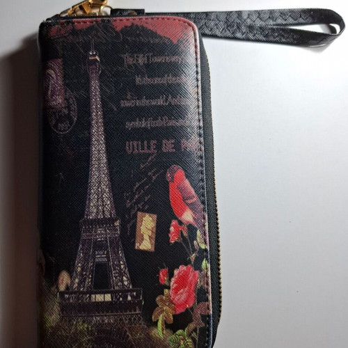 Women's black wallet with designs like new