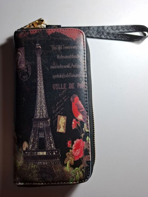 Women's black wallet with designs like new