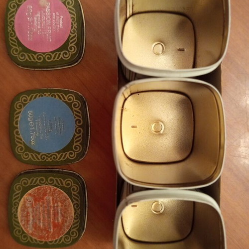 Harrods vintage metal tea tins set of 3 used