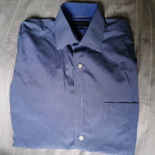 Delluka regular fit men's cotton shirt like new, blue check size M