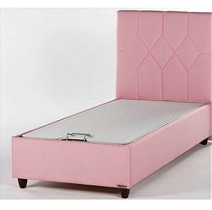 Κρεβάτι μονό με αποθηκευτικό χώρο ροζ