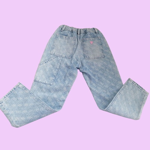 Guess girls' jeans like new with logo and street style design, age 12