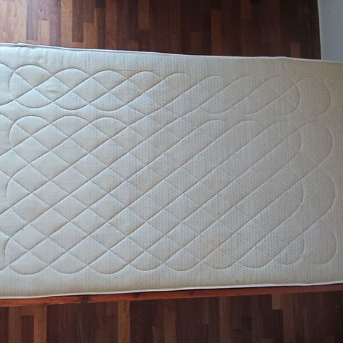 Single bed with mattress used, wooden large 2.15 x 1.15 m