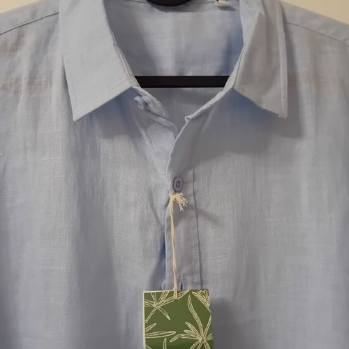 A.S. 98 men's linen shirt, blue, XL