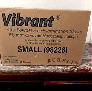 Γάντια latex Aurelia Vibrant λευκό χωρίς πούδρα   - Μέγεθος: Small