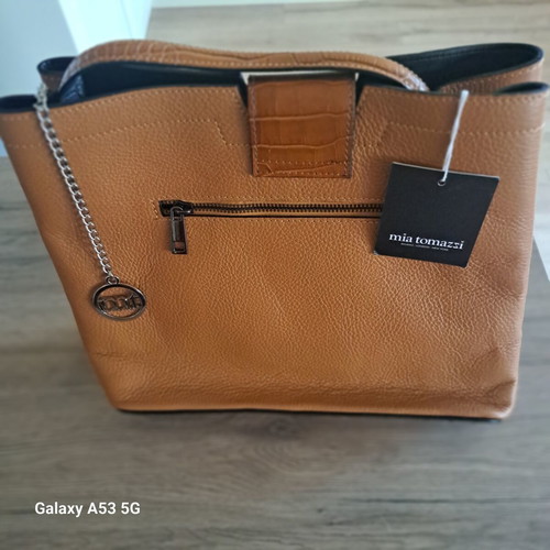 Mia Tomazzi leather handbag new, brown