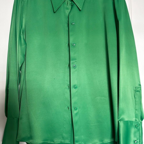 Zara shirt green satin like new, size XL