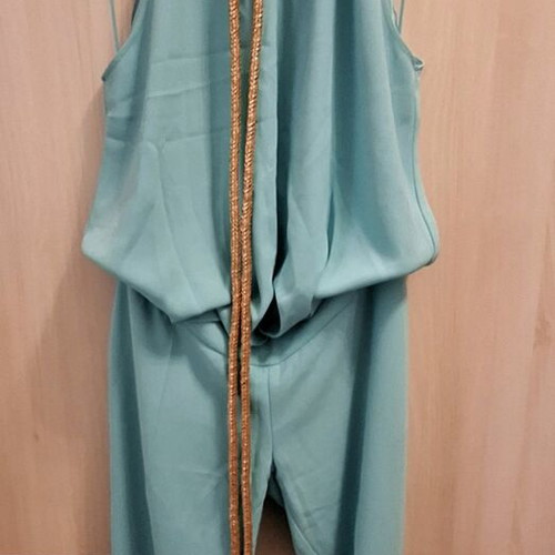 Mischalis Atelier one-piece jumpsuit like new, mint with gold belt, XXXL