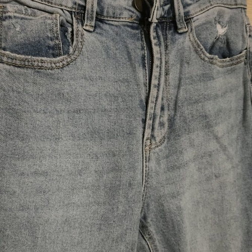 Jeans cropped high-waist like new, turquoise, slim fit