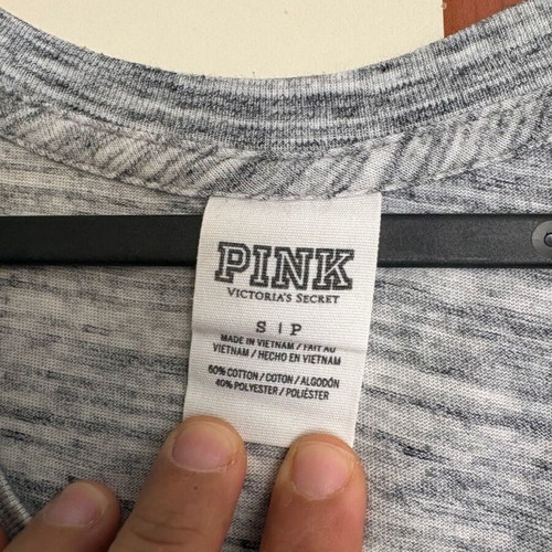Pink Victoria's Secret sleeveless top like new, size S, grey and black
