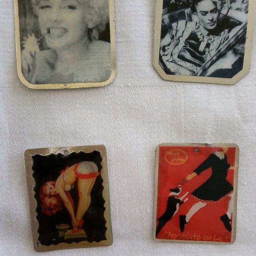 Vintage Resin Charms Set of 16 New for Handmade Jewelry