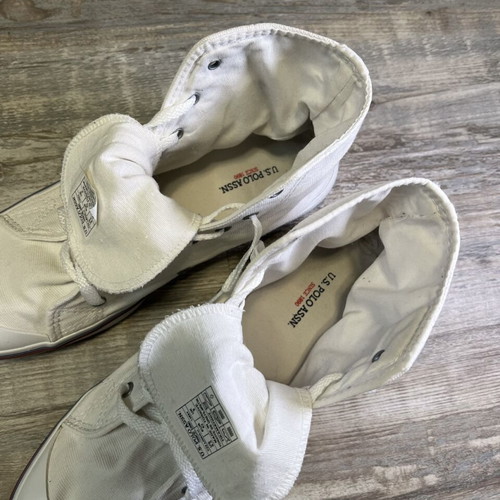 U.S. Polo Assn. high top sneakers white canvas used, men's size 9.5